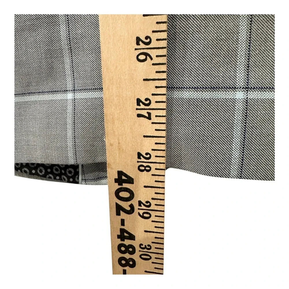 Kilburne + Finch Gray Windowpane Sport Coat Blazer 38R Tailored Fit